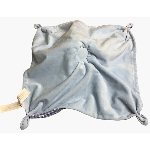 Cloud Island Bunny Rabbit Lovey Security Blanket Blue White Checkered Easter - Picture 4 of 6